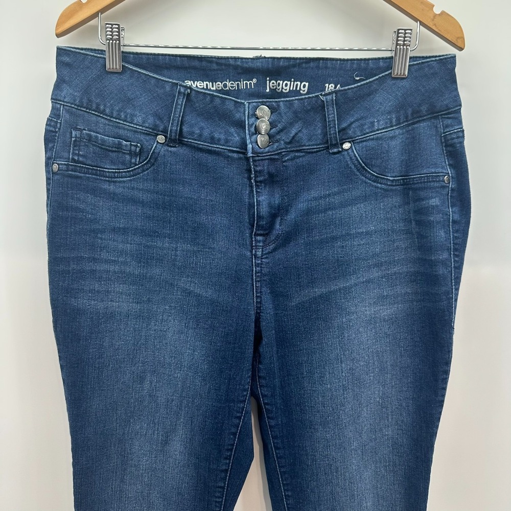 Avenue Denim Jeggings Jeans Womens 18A Blue Stretch Classic Five Pockets‎ Y2K